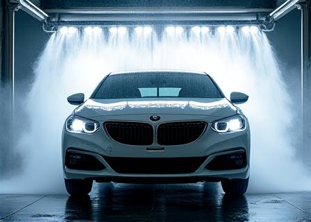 익스프레스 워시를 받고 있는 차량