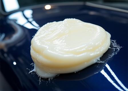 차량 표면에 왁스 코팅을 시공하는 모습